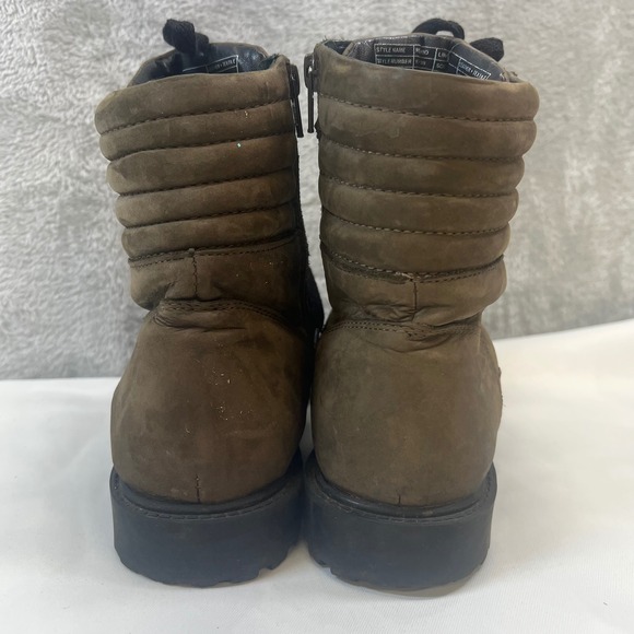 Steve Madden Rosario Olive Green Leather Lace Up Zip Combat Boots 8 Grunge - Picture 2 of 10